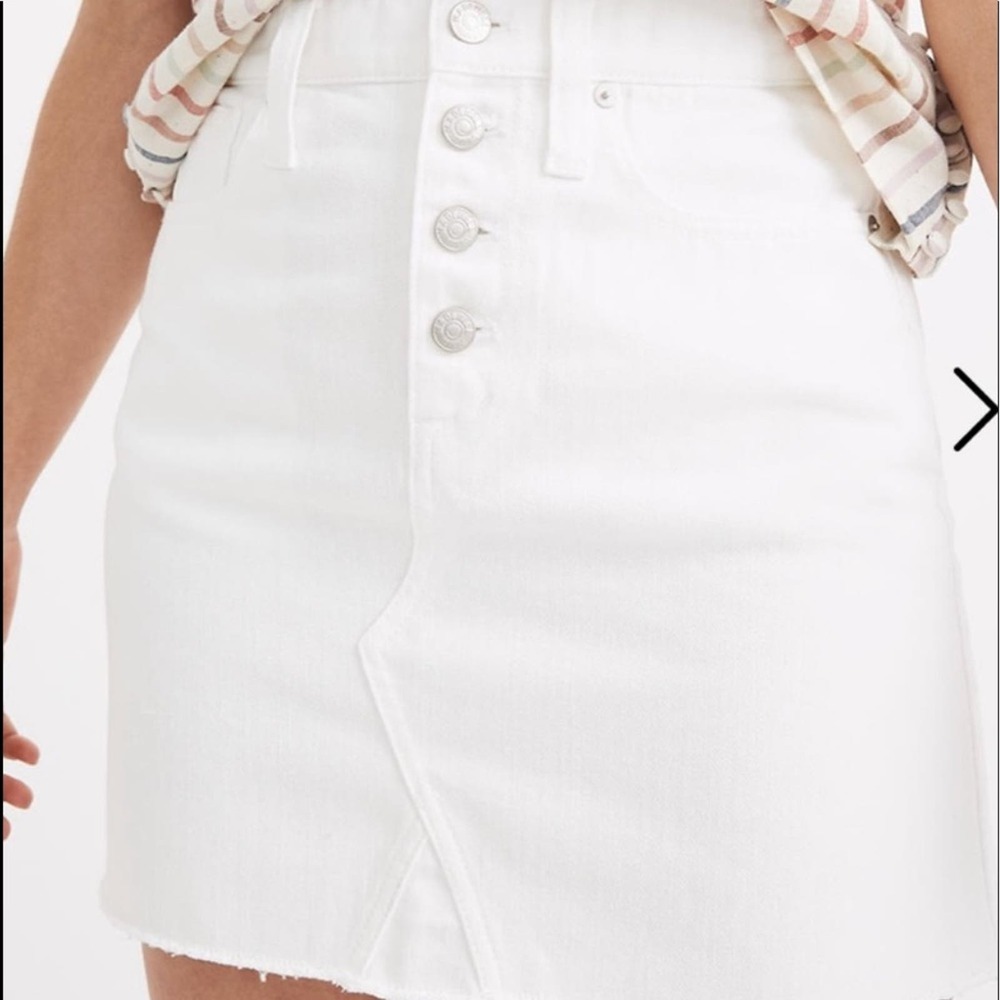 🆕Madewell Rigid Denim A-Line Mini Skirt White SHIPS SAME DAY📦‼️ - Picture 9 of 9